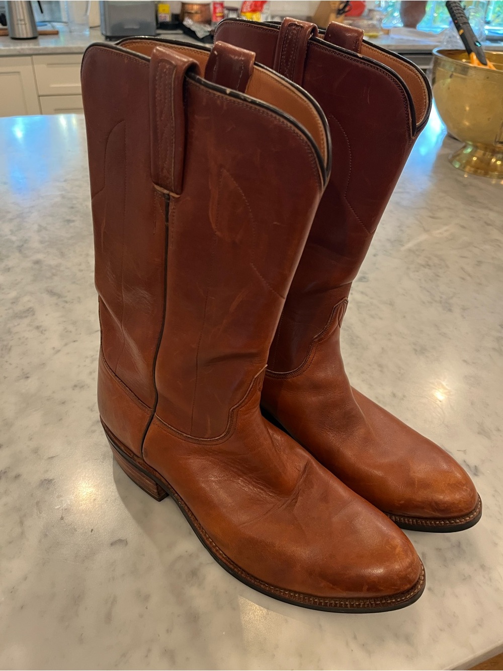 Lucchese Classics 3L405 Brown Leather Western Boots 10.5 EE